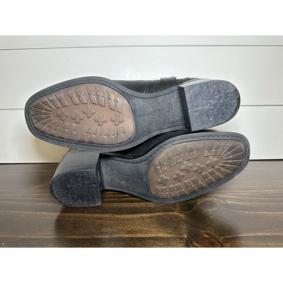 Sam Edelman Dalma Black Leather Studded Harness Chelsea Ankle Boots Women 8 - Picture 11 of 13